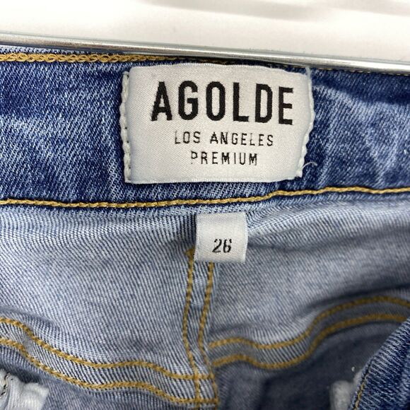 Agolde Sophie Skinny Jeans Size 26 Distressed Ripped Blue Stretch Denim - Picture 3 of 15